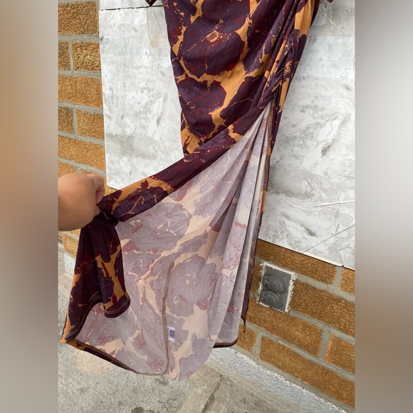 STAUD Solana Floral Print Long Sleeve Maxi Dress in Dried Pressed Flowers small - Picture 9 of 16